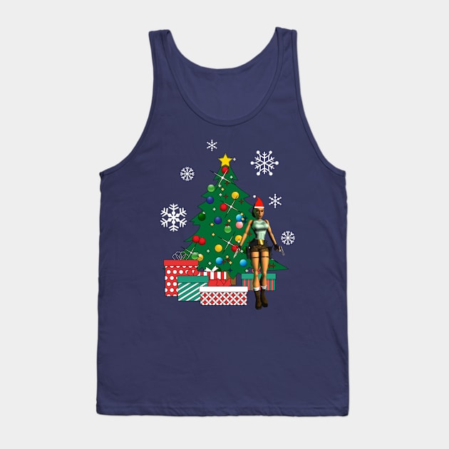 Lara Croft Around The Christmas Tree Tank Top by Nova5